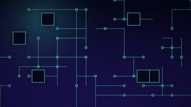 Ilustrim abstrakt: qarqe elektronike me nyje