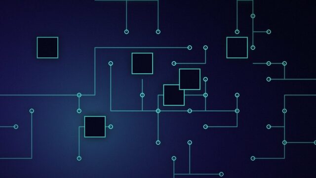Ilustrim abstrakt: qarqe elektronike me nyje