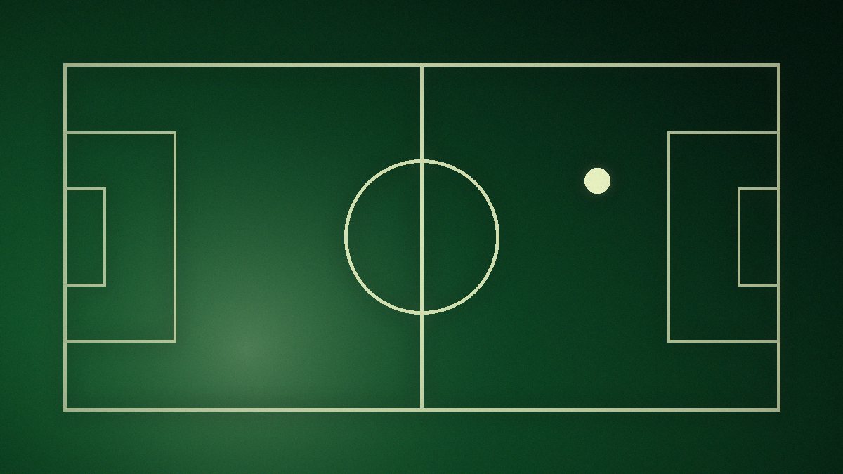 Ilustrim abstrakt: fushë futbolli e parë nga lart