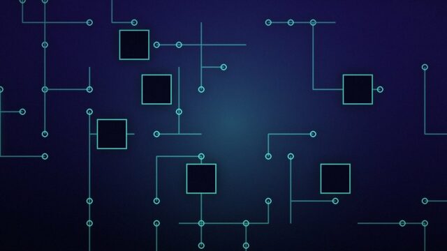 Ilustrim abstrakt: qarqe elektronike me nyje