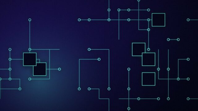 Ilustrim abstrakt: qarqe elektronike me nyje