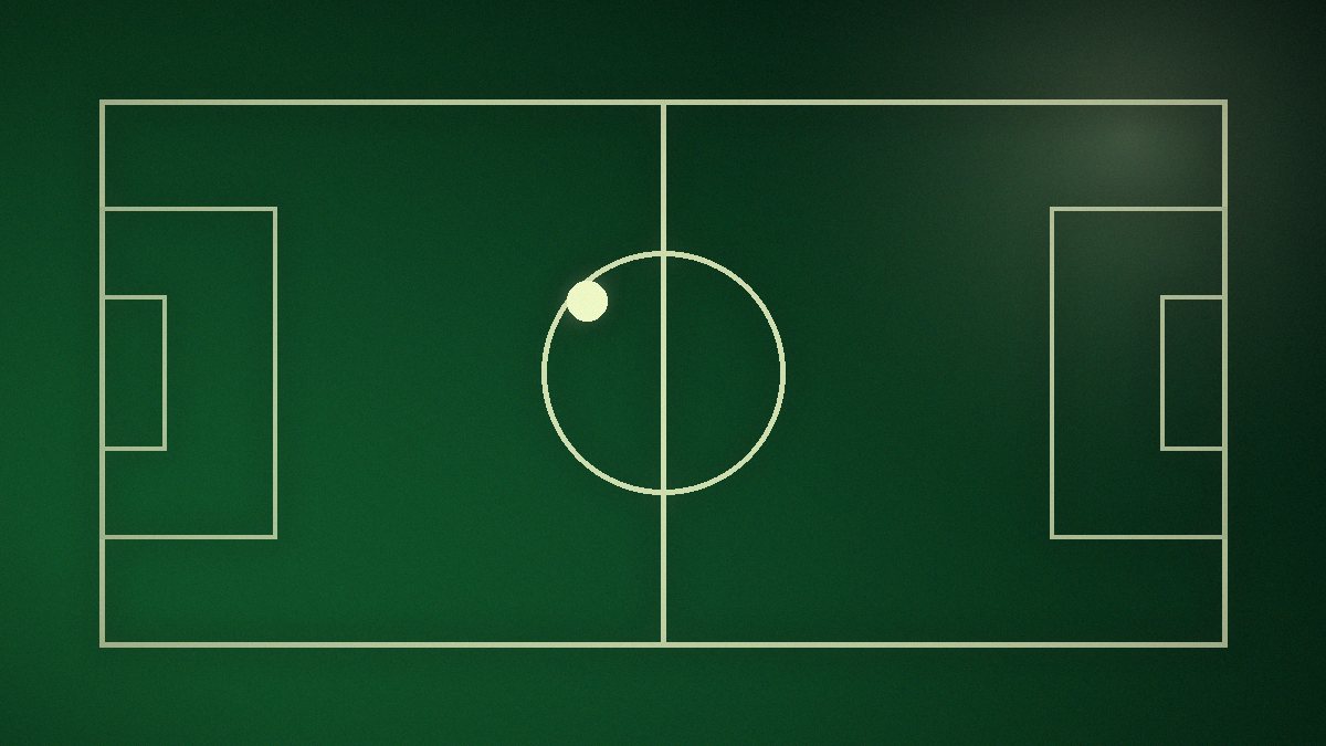 Ilustrim abstrakt: fushë futbolli e parë nga lart