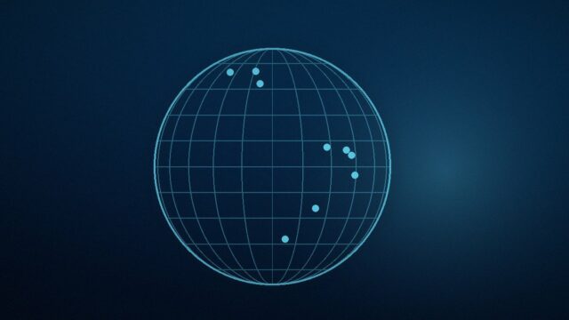Ilustrim abstrakt: glob me meridianë dhe paralele